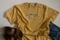 Embroidered Trout Tee – Mustard Comfort Colors Shirt