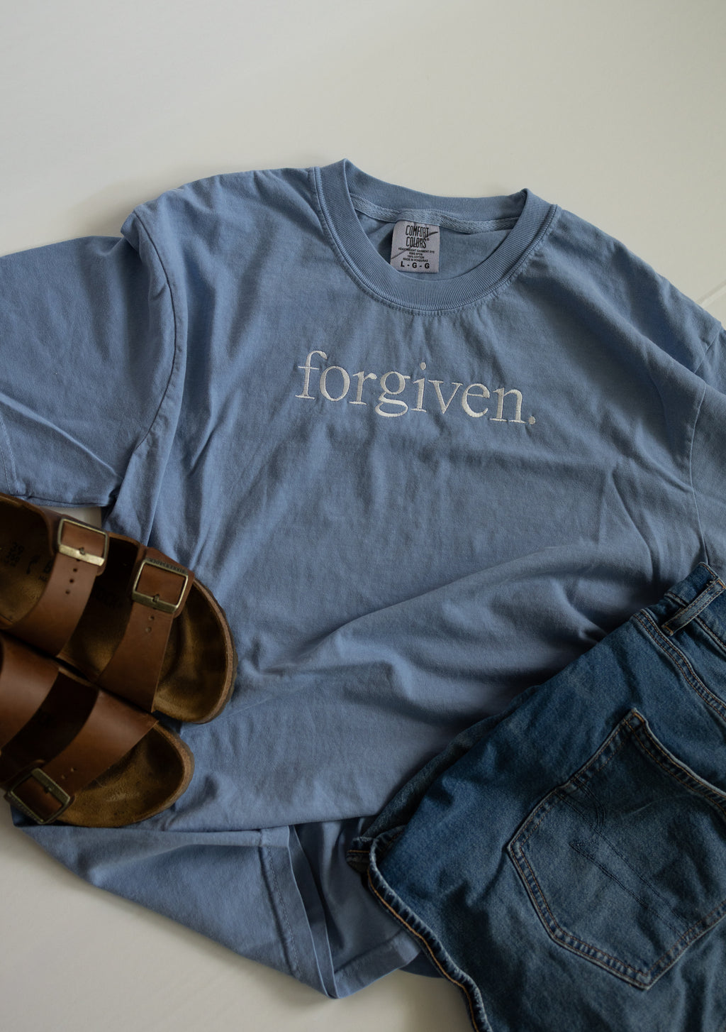 Shot sleeve forgiven t-shirt