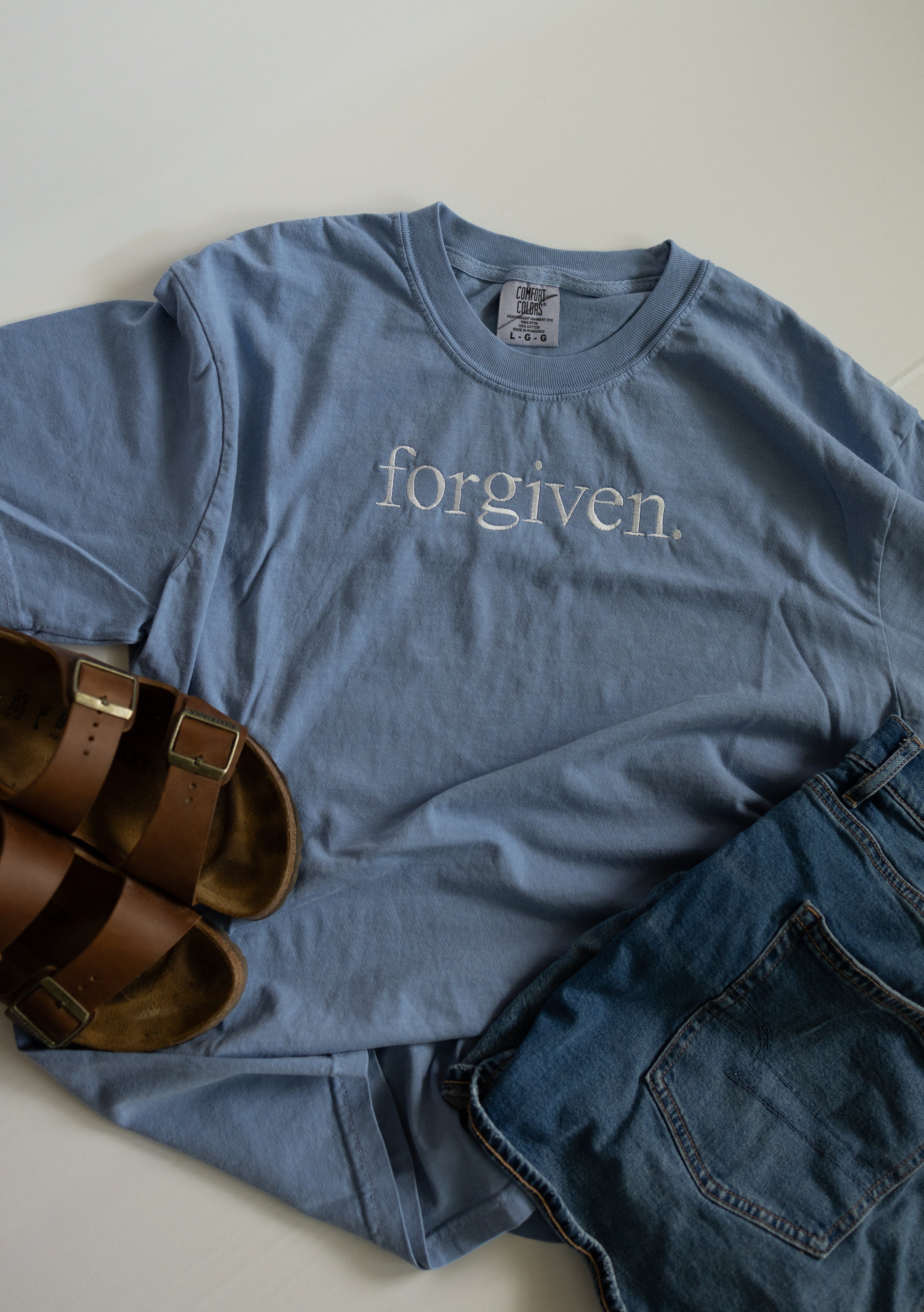 Shot sleeve forgiven t-shirt