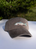 Vintage Trout Fishing Hat – Washed Brown Embroidered Cap