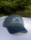 Sunrise to Sunset Hat – Washed Blue Embroidered Cap (Psalm 113:3)
