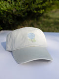 Hydrangea Hat – Washed Neutral Embroidered Floral Cap
